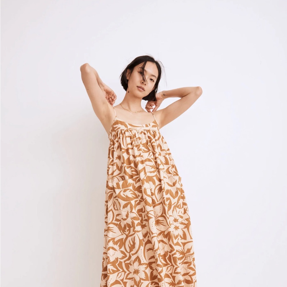 Madewell Cream Spaghetti Strap Maxi Sundress